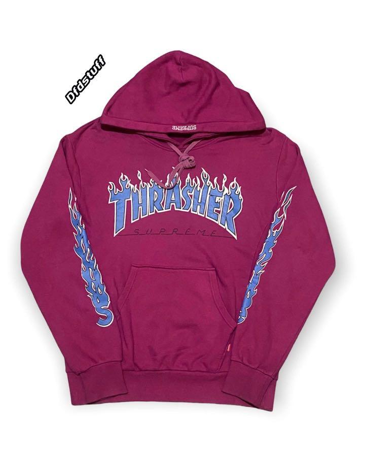 Hoodie Thrasher x Supreme Original second, Fesyen Pria, Pakaian , Atasan di  Carousell