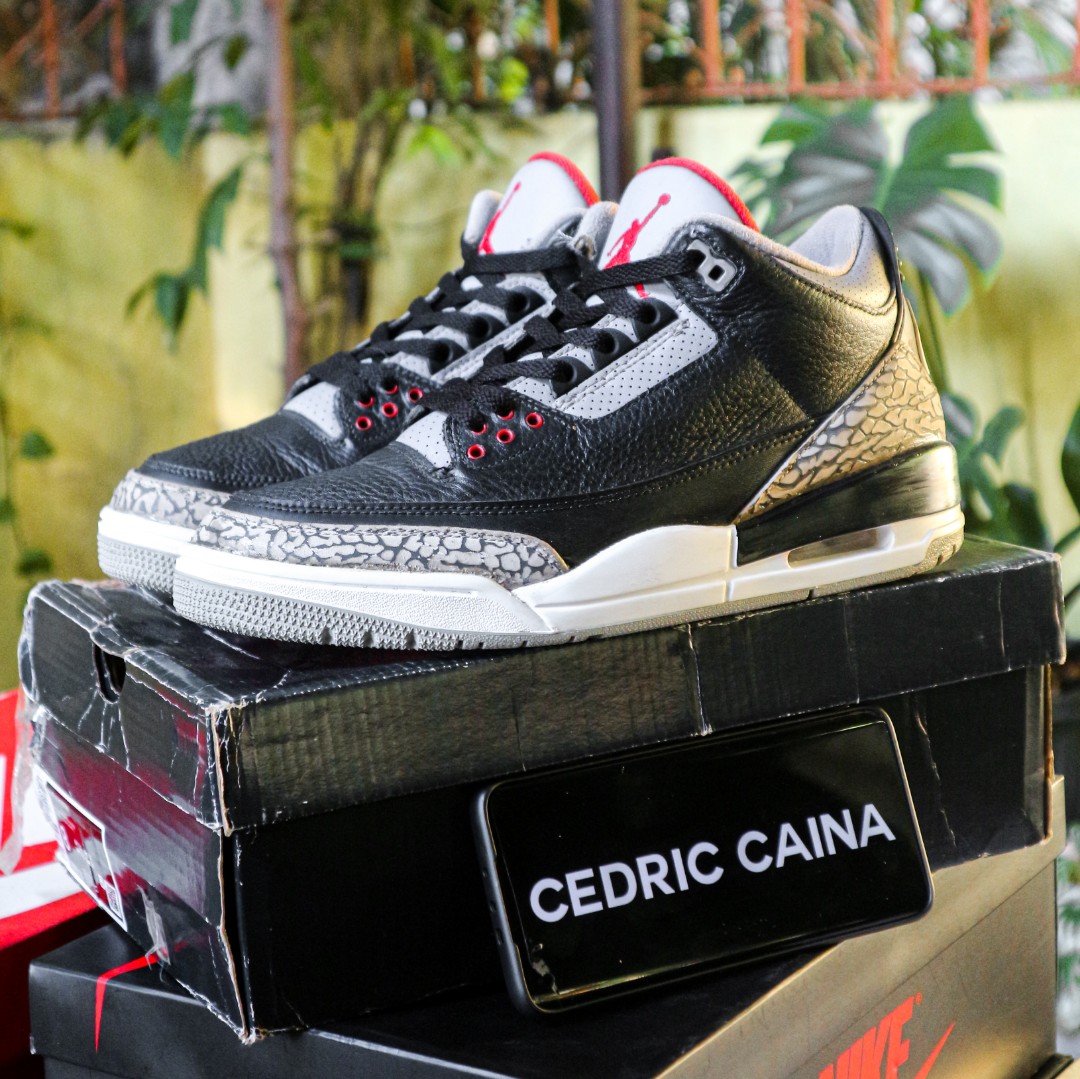 Jordan 3 Black Cement, Men's Fashion 