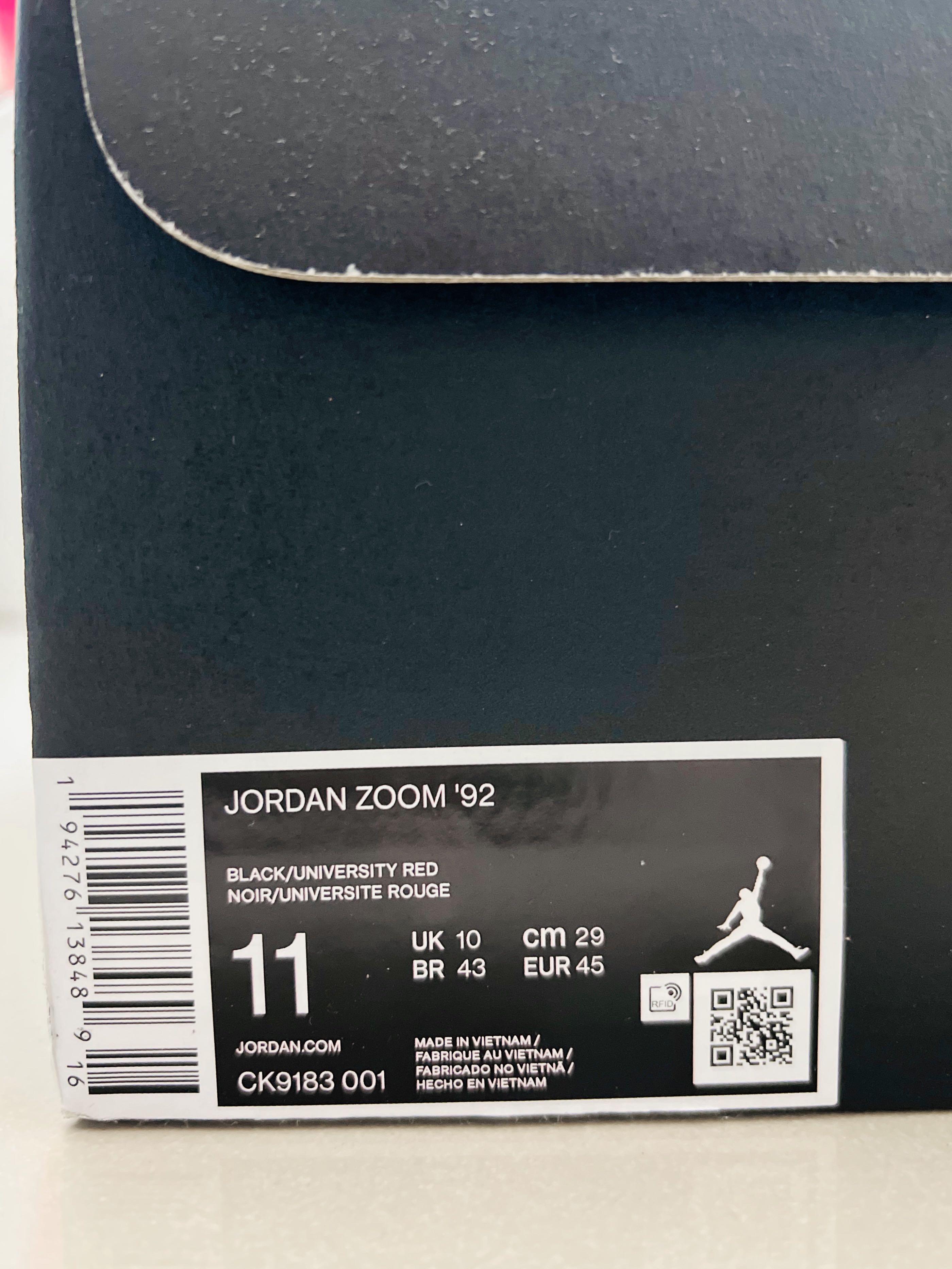 JORDAN ZOOM '92 Nike （附正版鞋盒）籃球鞋運動鞋氣墊避震喬丹球鞋黑灰CK9183001 大尺碼, 他的時尚, 鞋, 運動鞋在旋轉拍賣