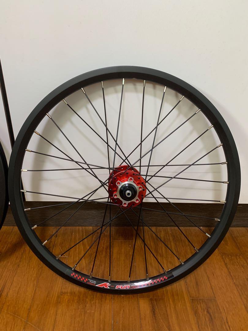 Litepro Kfun 406 20 rim Wheelset with Free Hub for Folding bike Disc Break Crius Dahon Tern Java Sava Hito Hachiko Sports Equipment Bicycles Parts Parts Accessories on Carousell