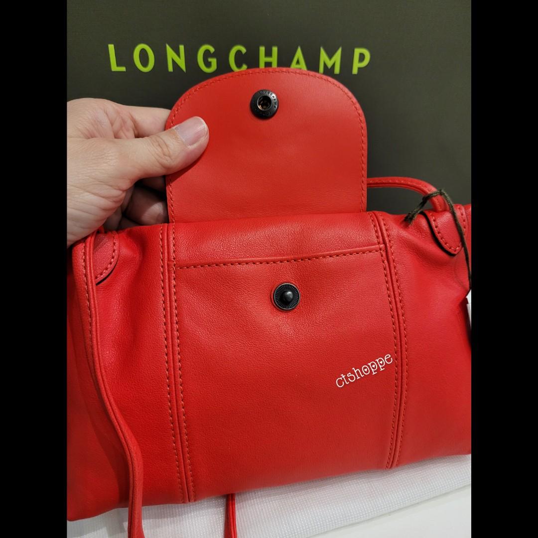 Longchamp Women's Red Le Pliage Leather Backpack - $250 New