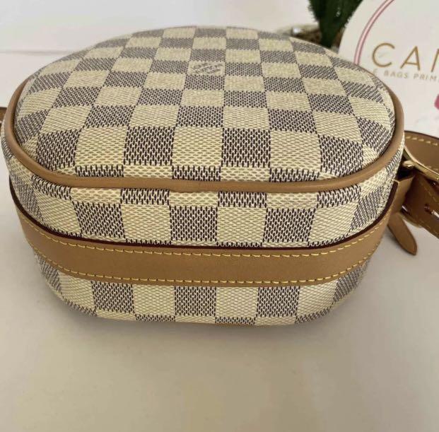 Louis Vuitton Damier Azur Boite Chapeau Souple PM. Made in Italy. Date  code: PL0250, Luxury, Bags & Wallets on Carousell