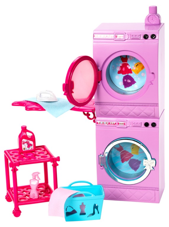 Mattel 2013 X7938 Barbie Glam Laundry Room Furniture Set Washer Dryer Accessories Both Spin hard to find rare ACCEPTING OFFERS
