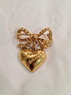 monet gold heart brooch