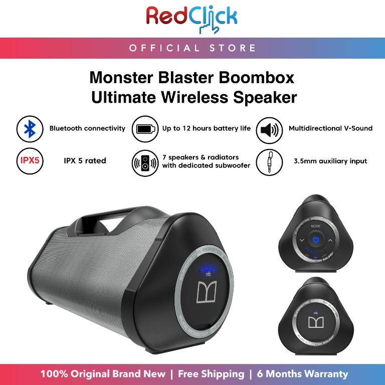 Monster blaster boombox wireless speaker sales