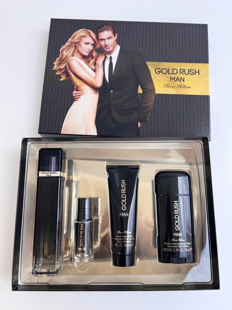 ORI PARIS HILTON GOLD RUSH M EDT 100ML 15ML 90ML HAIR BODY WASH 78G DEODORANT STICK SET Beauty Personal Care Fragrance Deodorants on Carousell