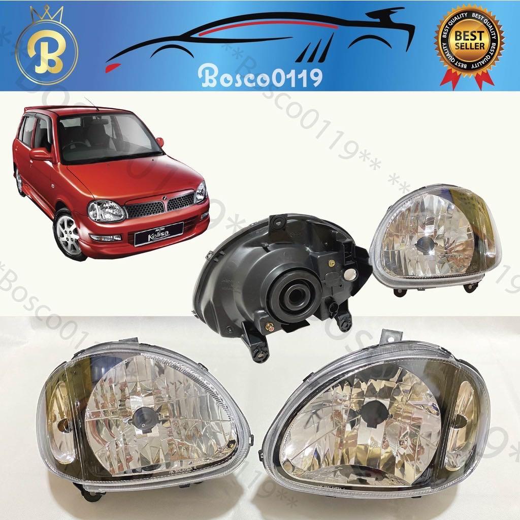 Perodua Kelisa Head Lamp Crystal Black Quality Set, Auto Accessories on