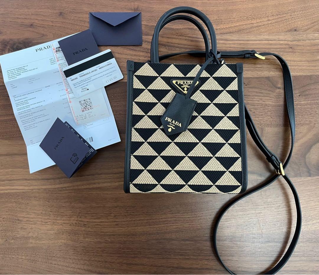 Prada Black, Pattern Print Triangolo Jacquard Symbole Shoulder Bag