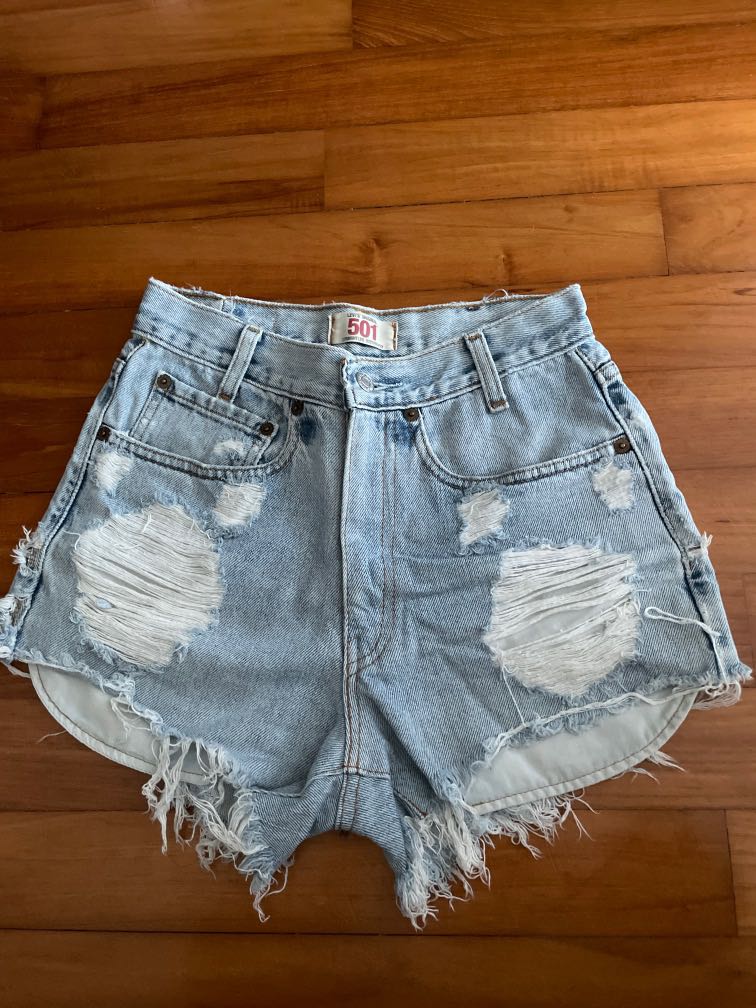 Ripped Levi's Denim Shorts, Women's 