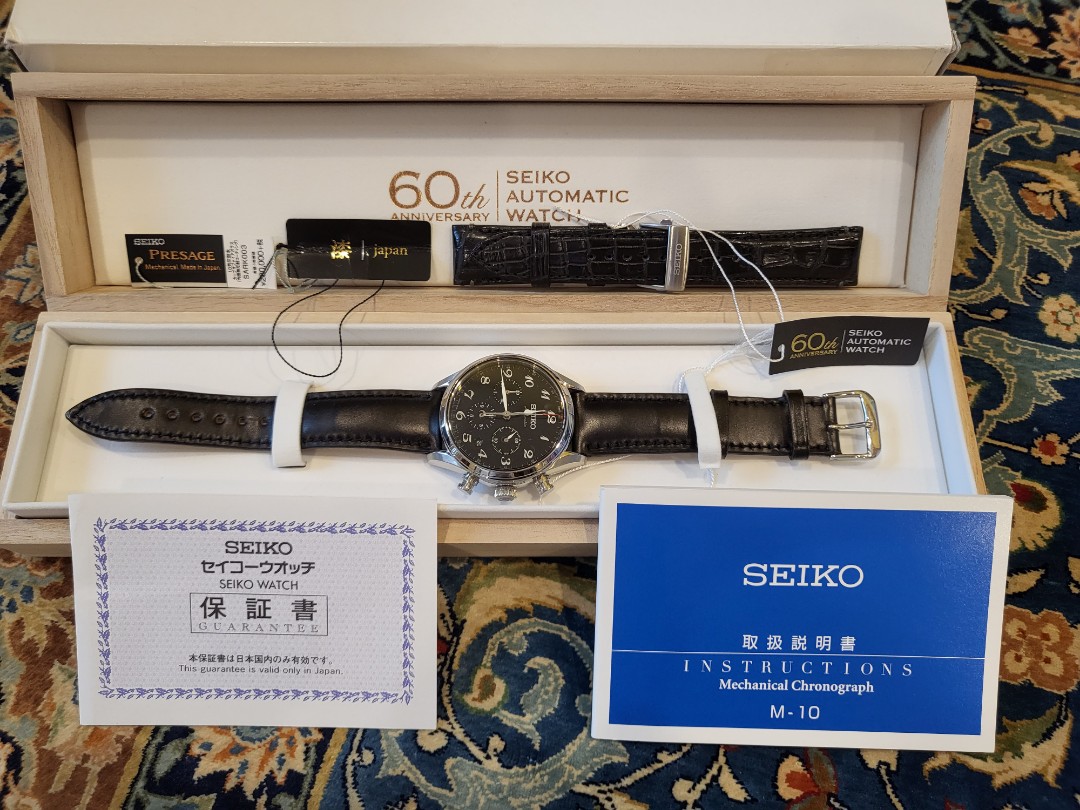 Seiko Presage Chronograph 60th Anniversary Limited Edition SRQ021/SARK009,  Luxury, Watches on Carousell