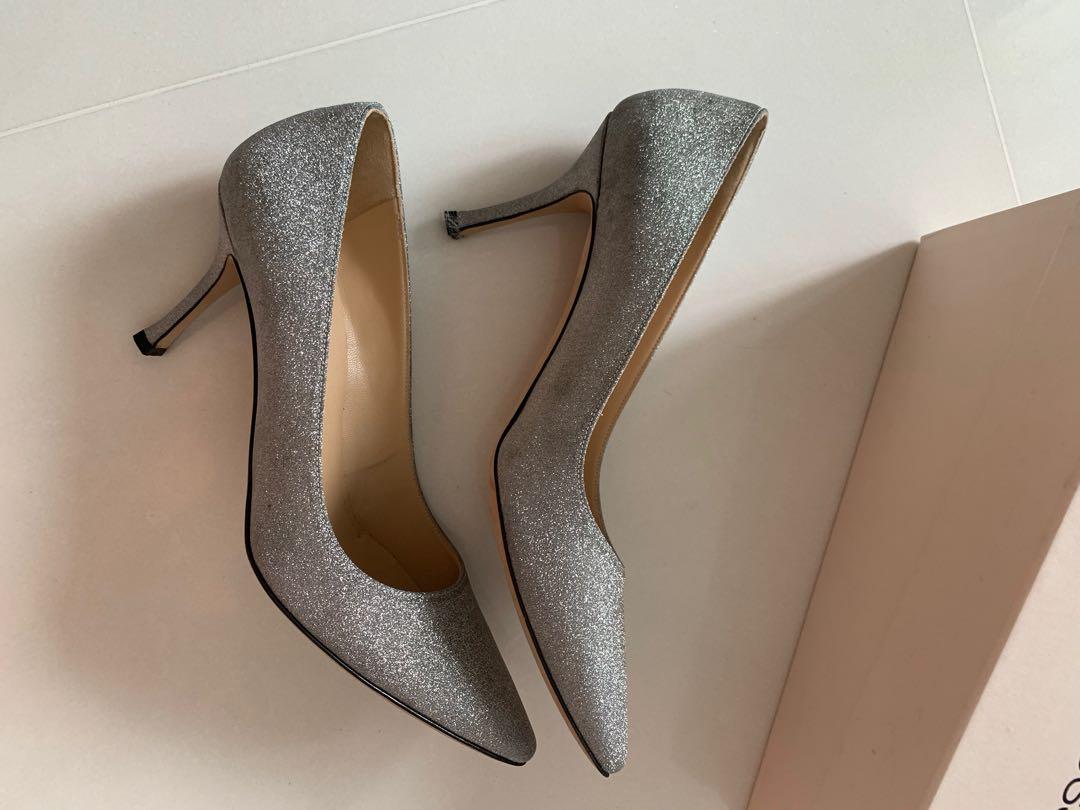 Sergio Rossi shiny glitter argento heels, Luxury, Sneakers 