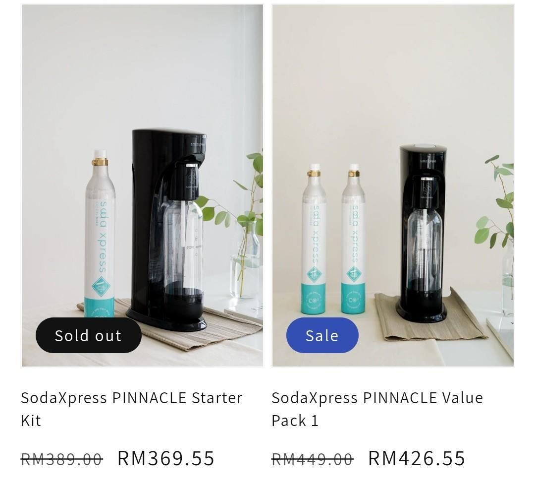 Soda Express + 2 bottles (1L) and gas cylinder, TV & Home Appliances