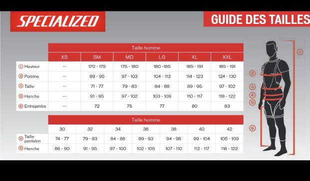 Specialized guide des tailles on sale