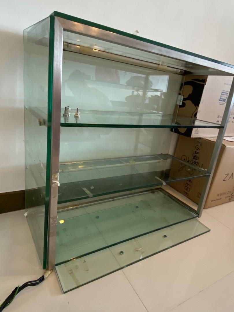 Stainless steel glass rack for stall, Furniture & Home Living