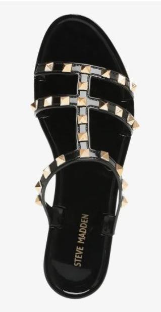 Steve Madden Steer Flat (Studded) Sandals (Category: Flats & Sandals) located in Quezon City. Submitted by xtn18 (Listing ID 1158871558, Image 1). Description: Original Came straight from the US Steve Madden Steer Flat Studded Sandals Like Valentino Color: Black Size: US 6.