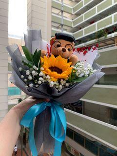 Sunflower Bouquet/ Graduation Bouquet / Graduation Bear/ FREE DELIVERY
