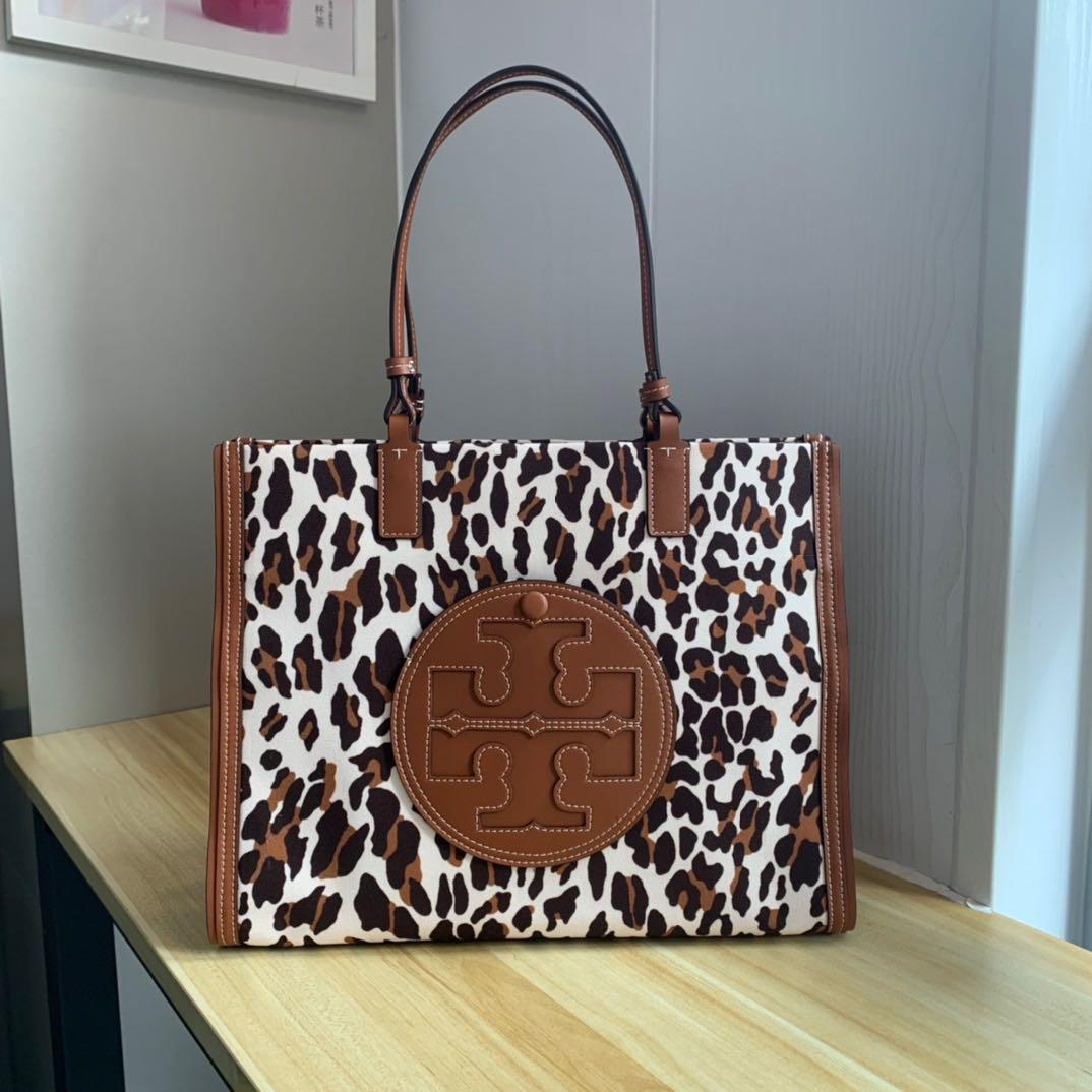 Tory Burch Ella Leopard Canvas Tote, Women's Fashion, Bags & Wallets, Tote  Bags on Carousell