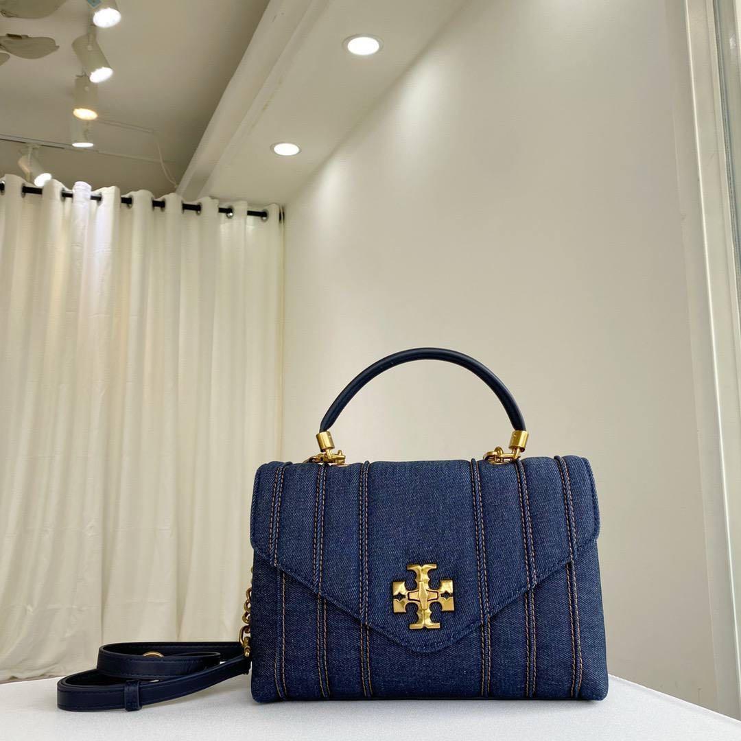 Tory Burch Kira Top Handle Satchel Denim, Luxury, Bags & Wallets on  Carousell