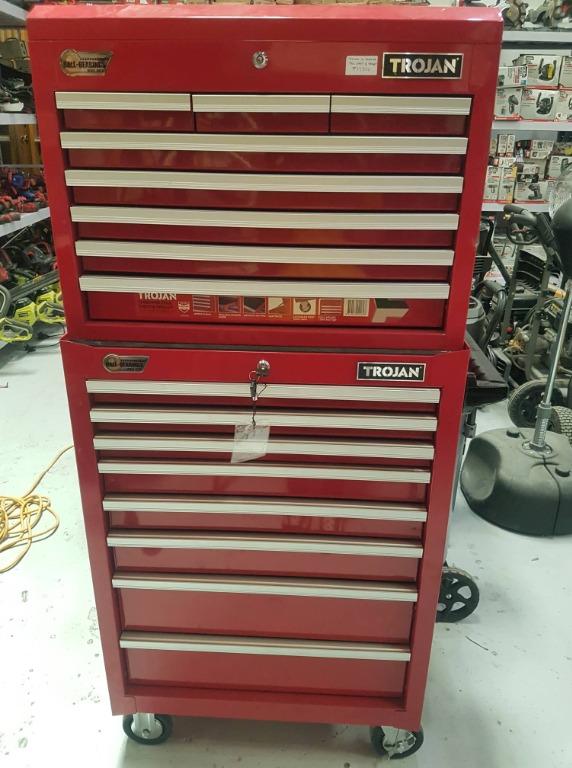 Trojan 16 Drawers Tool Chest Trolley Commercial Industrial