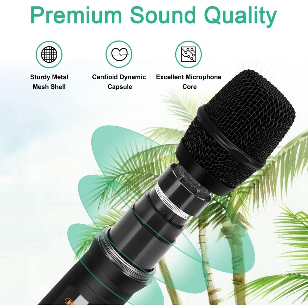 VeGue UHF Wireless Microphone, Dual Channel Professional Handheld