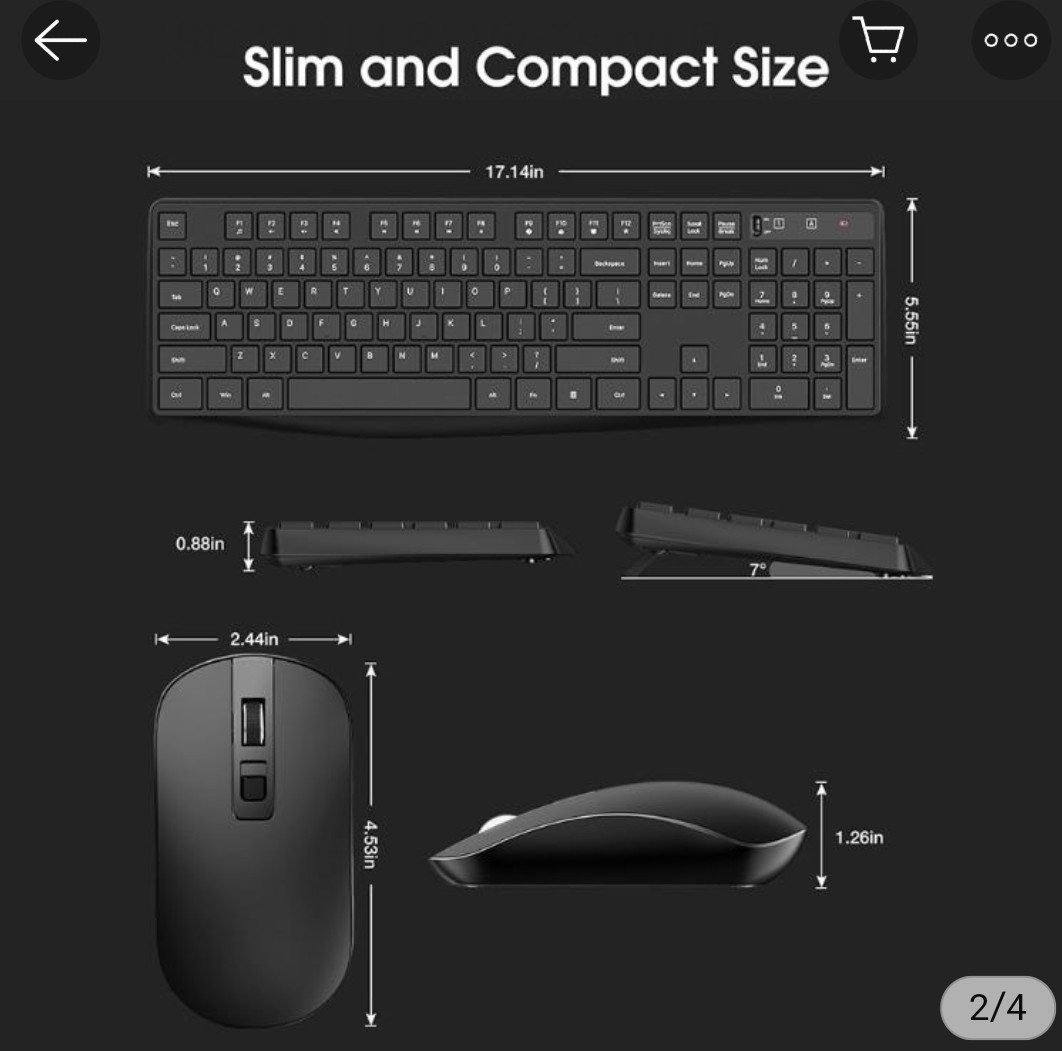 VicTsing PC230A Wireless Keyboard And Mouse Set 2 in 1 USB Receiver