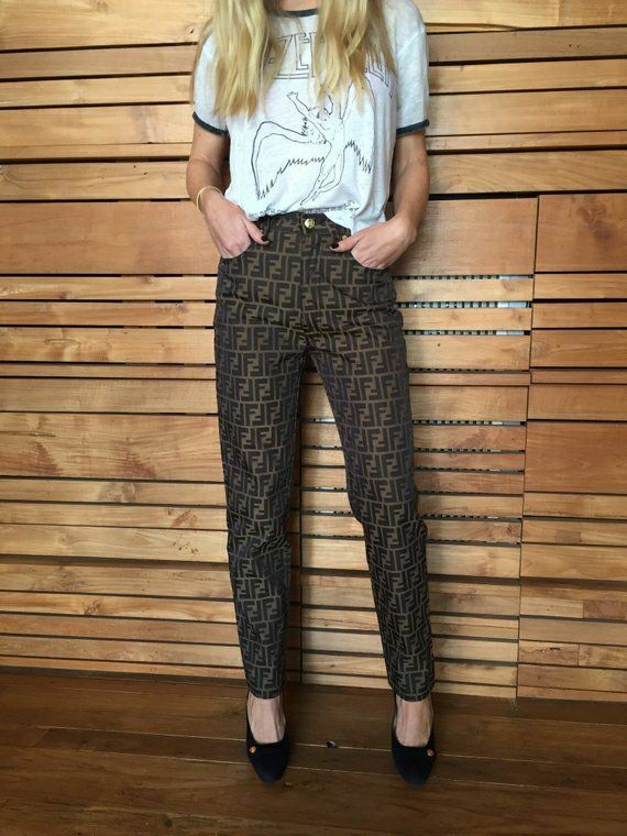 vintage Fendi monogram logo FF pants 
