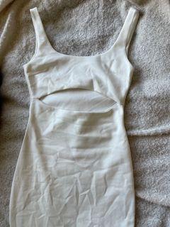White Cut Out Mini Dress