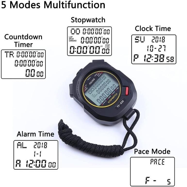 X6047 PULIVIA Sports Stopwatch Timer Lap Split Memory Digital Stopwatch, Countdown Timer Pace