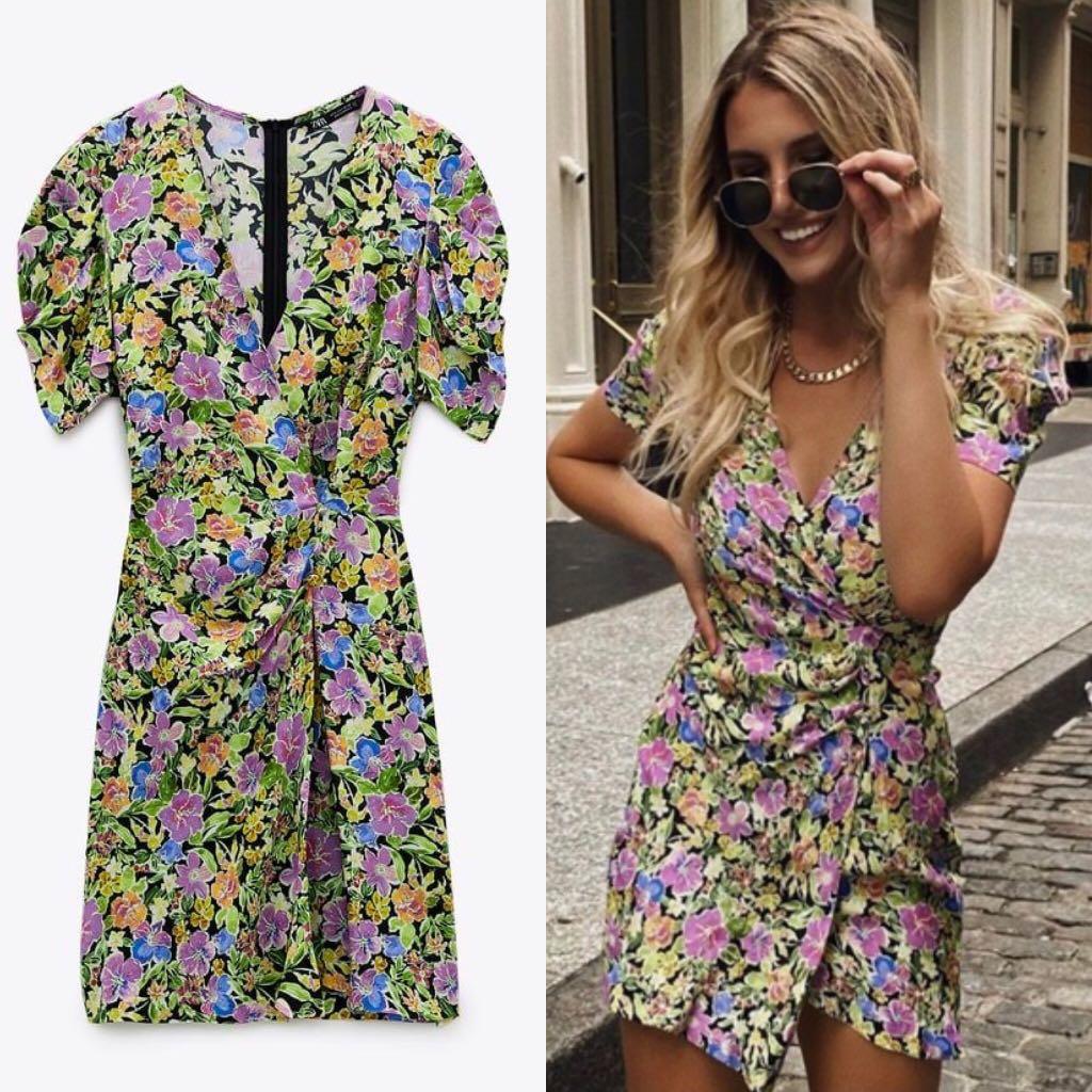 Zara Floral Wrap Dress (Category: Dresses) located in San Fernando. Submitted by tipsysauce (Listing ID 1158932132, Image 1). Description: Zara Floral Wrap Dress BNWT XS On hand, ready to ship Hard to find! Best seller Really nice cut & fabric, accentuates the curves when worn 😍.