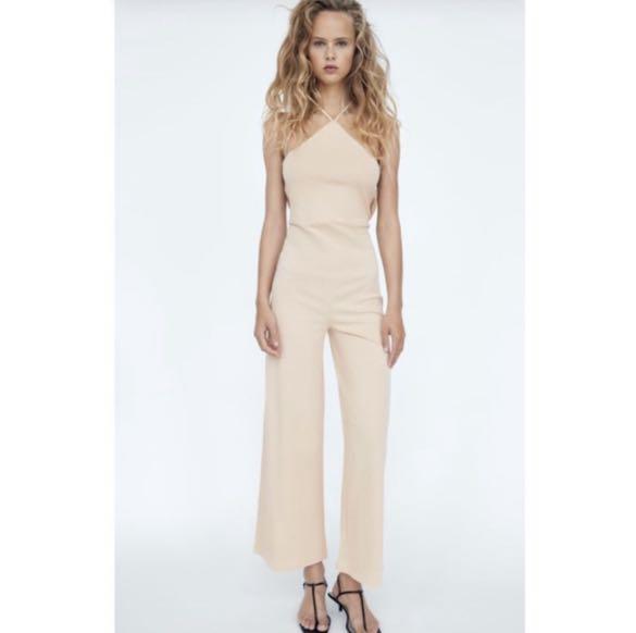 Zara Nude Jumpsuit, Women's Fashion 