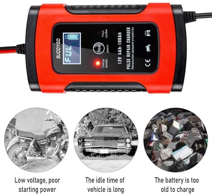 13177) BUDDYGO FBC12050 Fully Automatic Battery Charger, 5A 12V Car