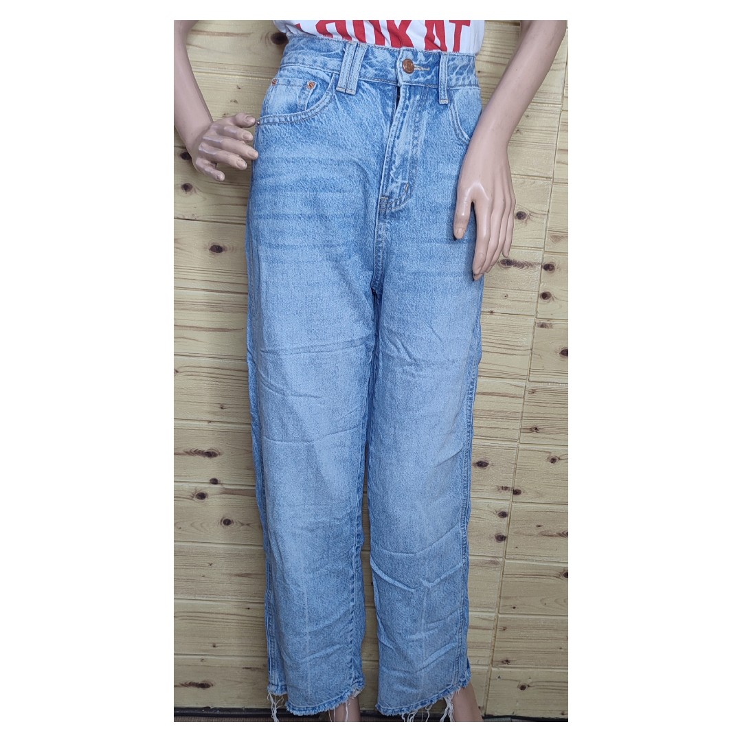 High Waisted Denim Jeans Light Wash 