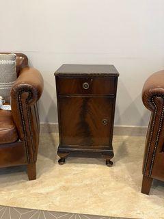 2 antique wooden matching bedside tables