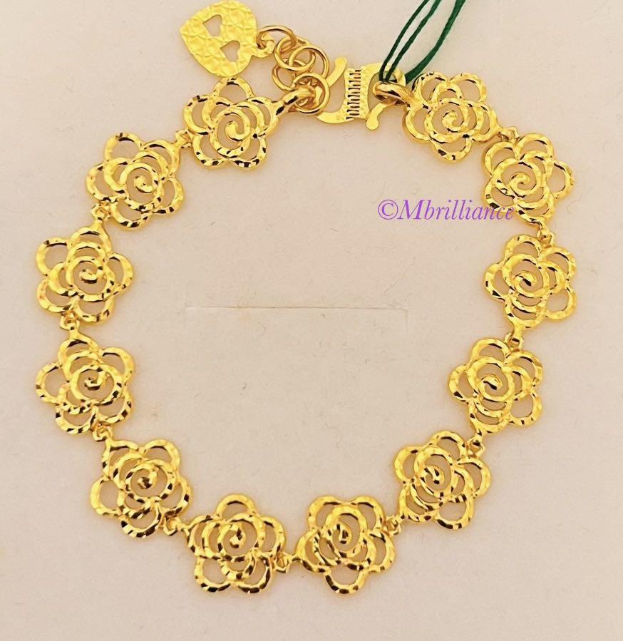 Gold flower bracelet sale