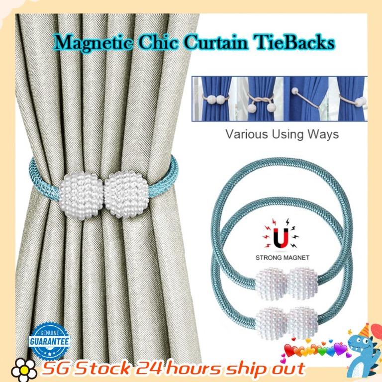 2-10pc Curtain Tie Backs Magnetic Ball Buckle Holder Tieback Clips Home Window 