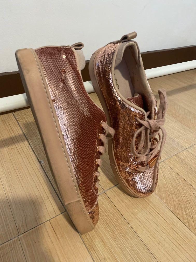 Aldo Rose Gold Sequins Sneakers Size US 7 Women s Fashion Footwear Sneakers on Carousell