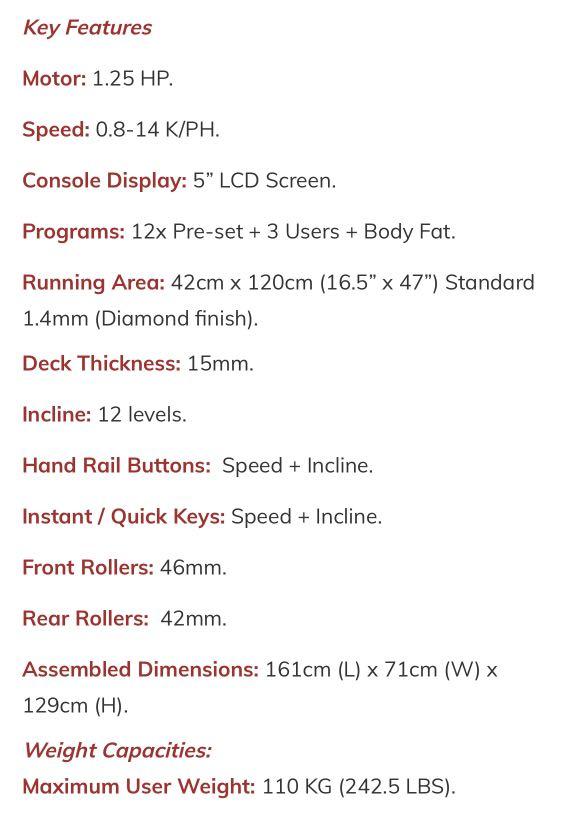 Bodyworx sport 1250 treadmill sales