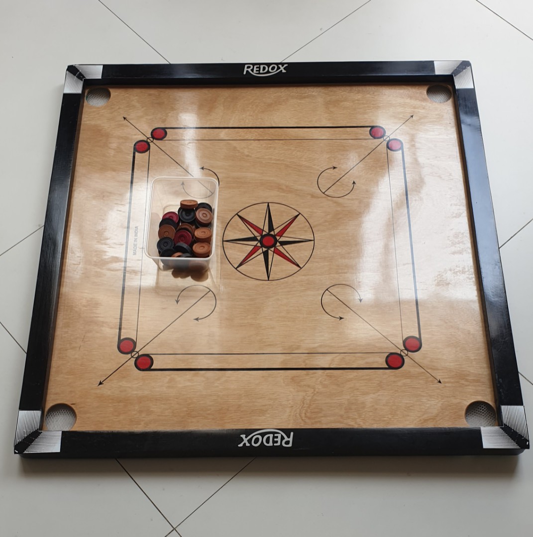 Large Size Wooden Carrom Board Game Double-sided 28" FUN With Family And Friends