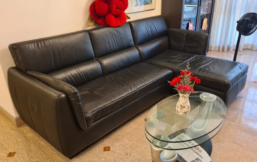 Cellini Black Leather Sofa 3 Seater Furniture Home Living Sofas On Carou Cellini Black Leather Sofa 3 Seater, Sofa Black Leather Used