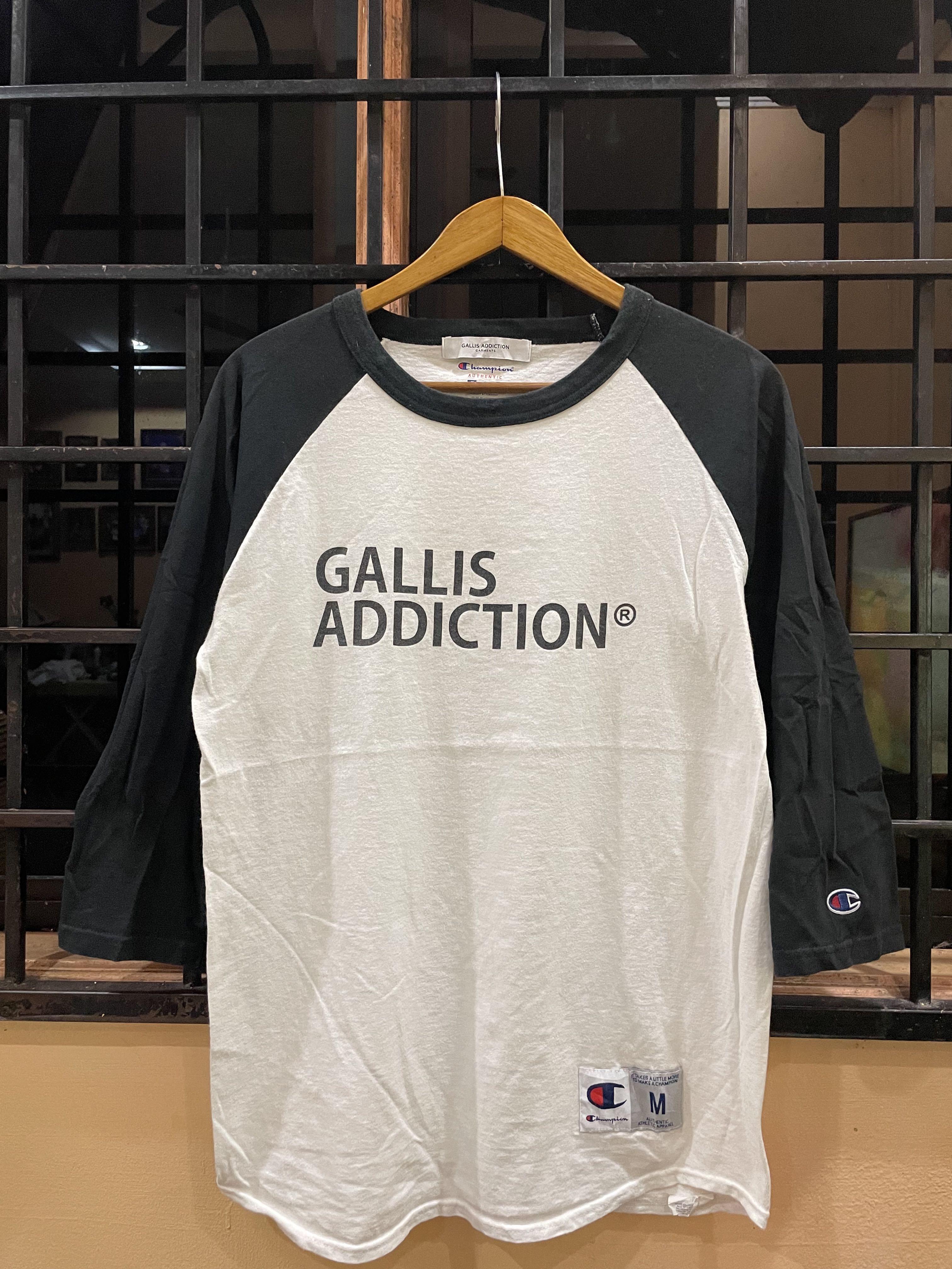 Champion x Gallis addiction 3/4 sleeve shirt, Men's Fashion, Tops