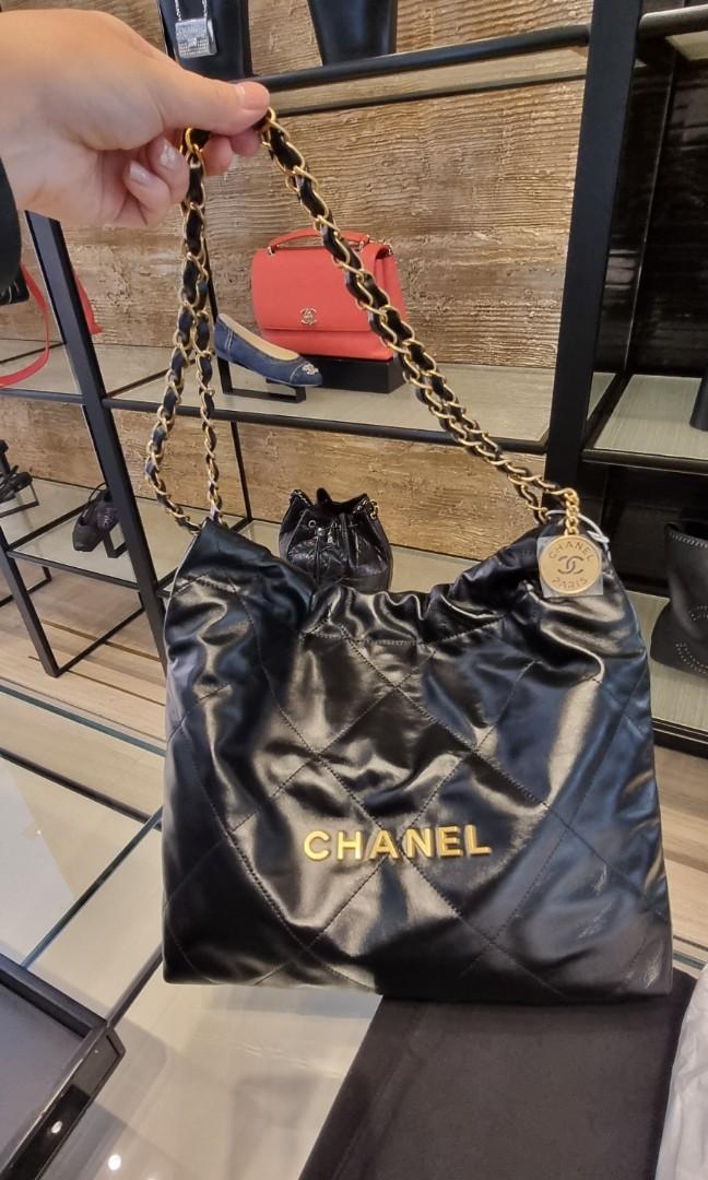 Chanel 22 black small gold hardware GHW brand new tote, Luxury