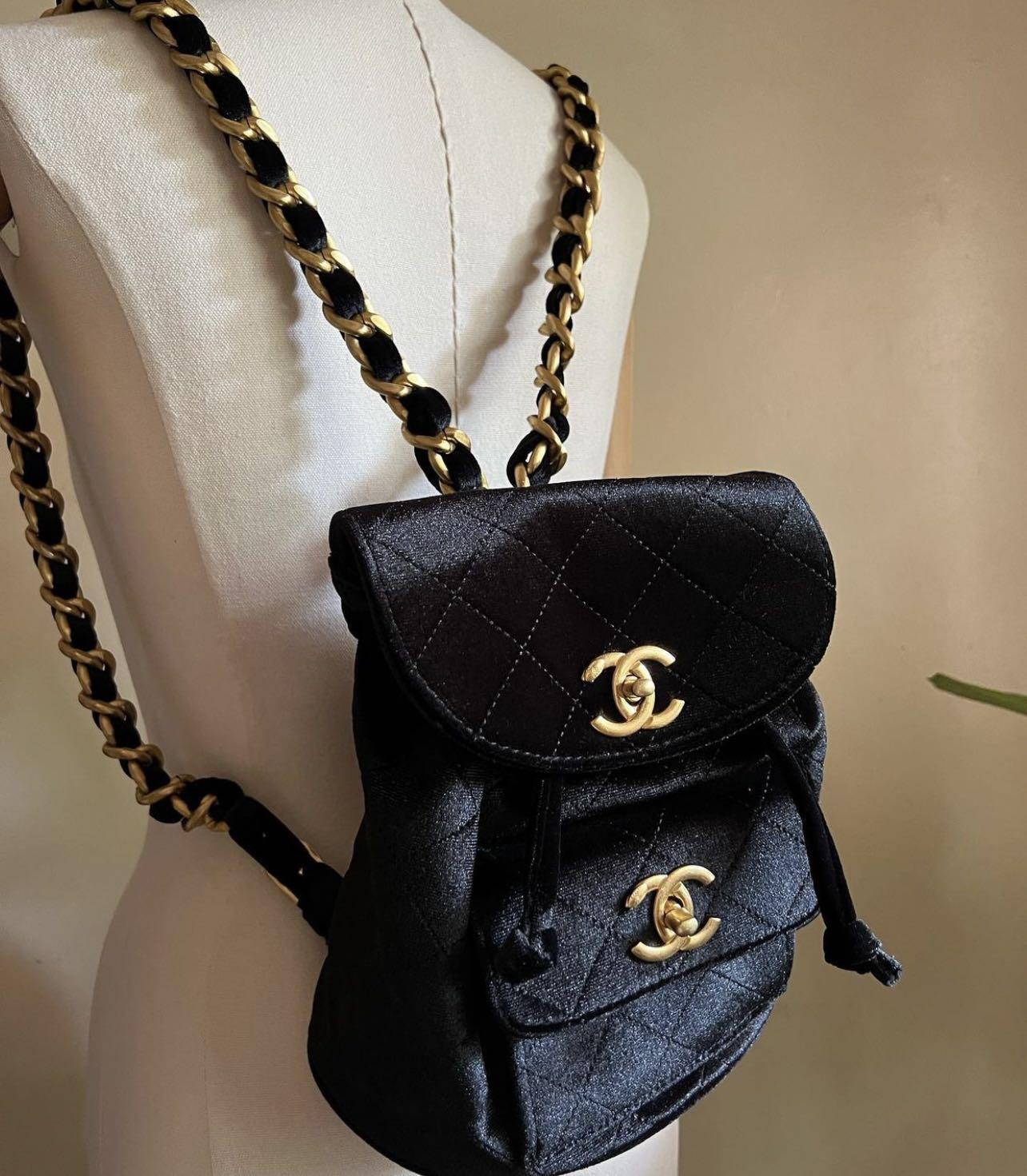 Chanel Velvet Mini bag pack , Women's Fashion, Bags & Wallets