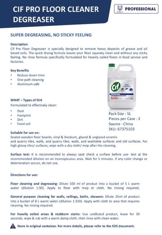 CIF Professional AllPurpose Cleaner Unilever Professional 5L