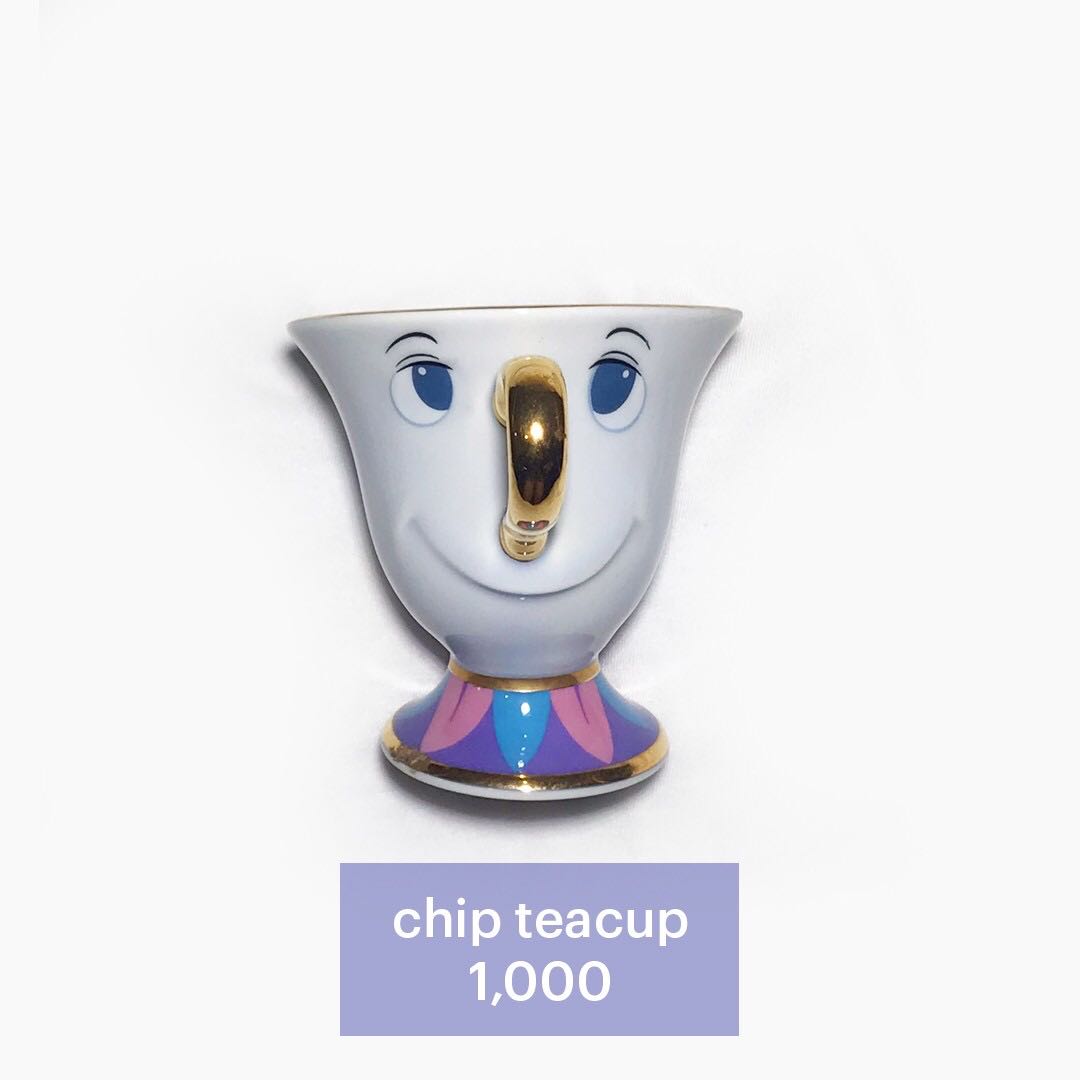 Disney beauty and the beast chip teacup, Furniture & Home Living