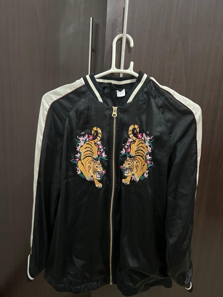 Embroidered bomber jacket h&m clearance