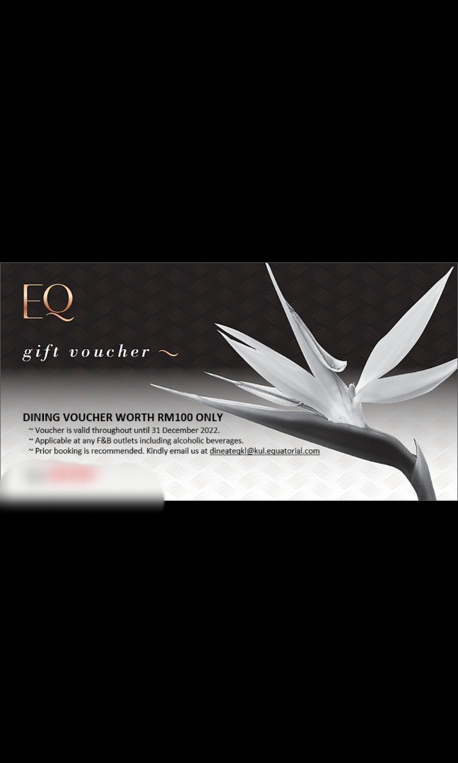 EQ hotel dining voucher, Tickets & Vouchers, Vouchers on ...