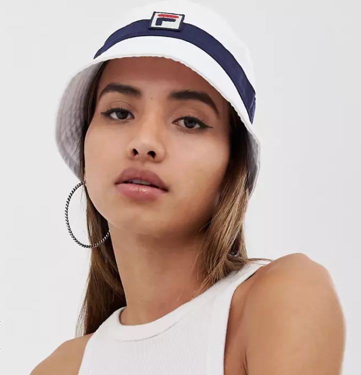 FILA basil bucket hat in white, Women's 