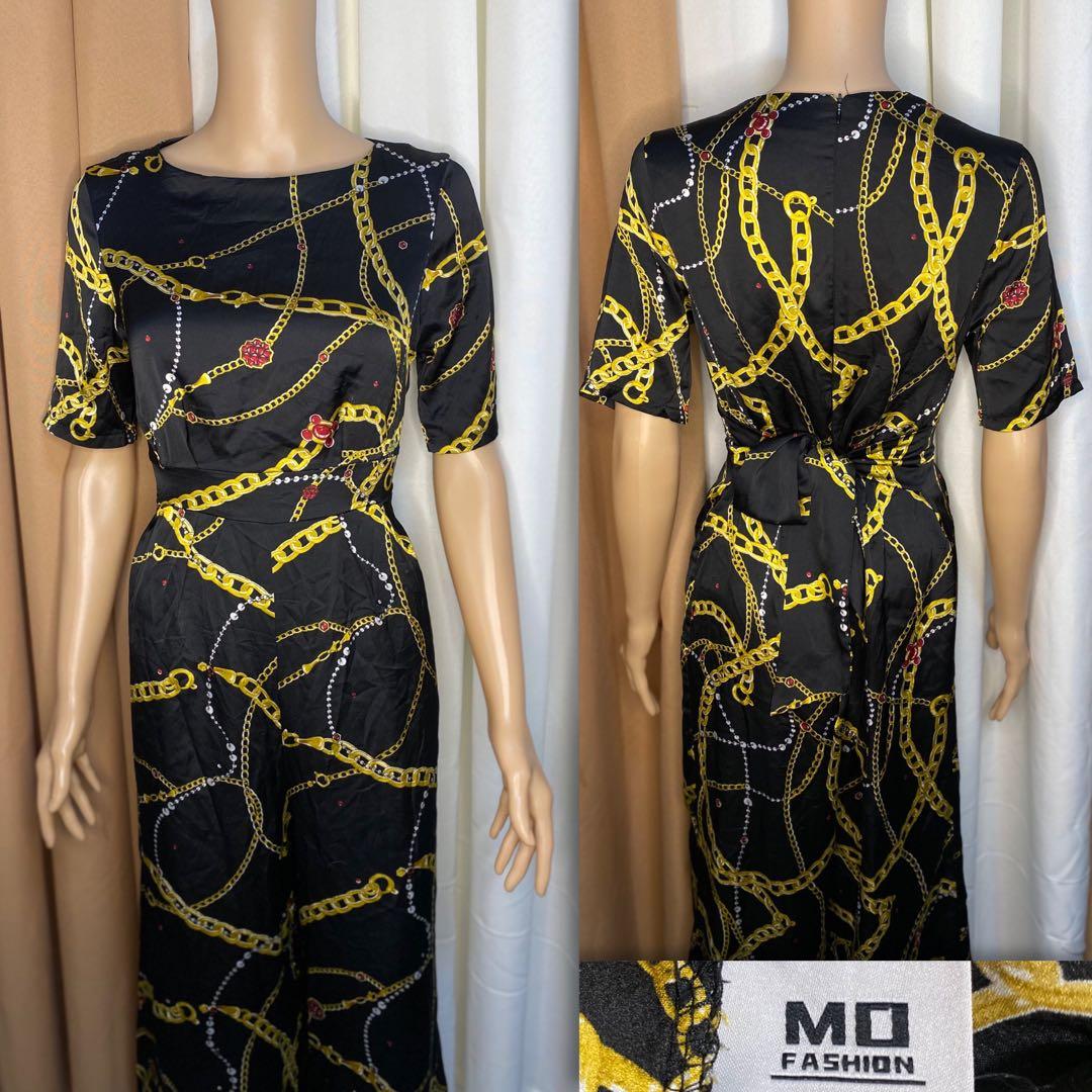 Gold Chain Jumpsuit (Category: Jumpsuits) located in Las Pinas. Submitted by carlislescloset (Listing ID 1159142053, Image 1). Description: -large on tag but best fit medium-semi large frames.