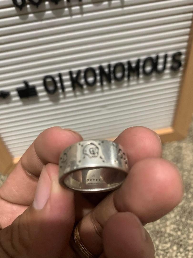 Gucci ghost skull shop ring in silver