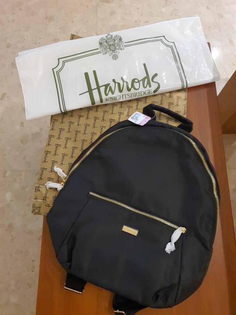 Harrods black classic backpack Women s Fashion Bags Wallets
